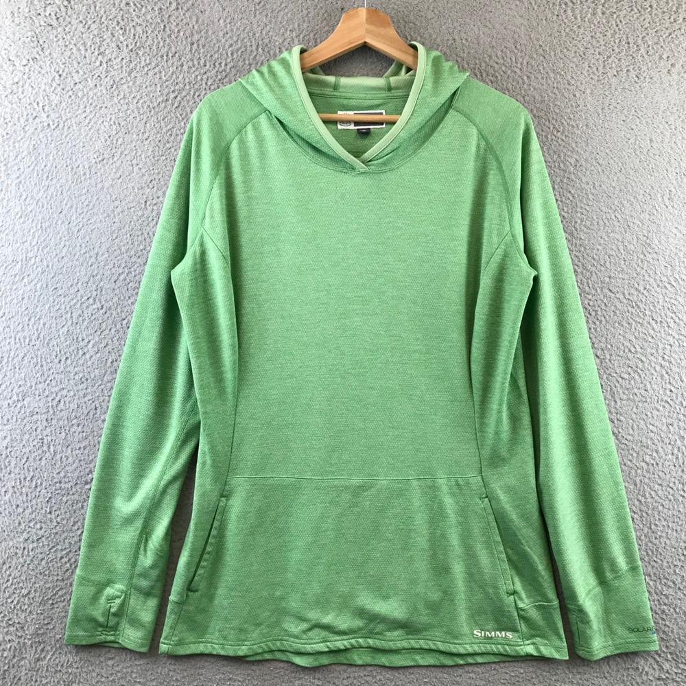 Simms Insect Shield Repellent‎ Apparel Long Sleeve Hoodie Green Fishing Women XL